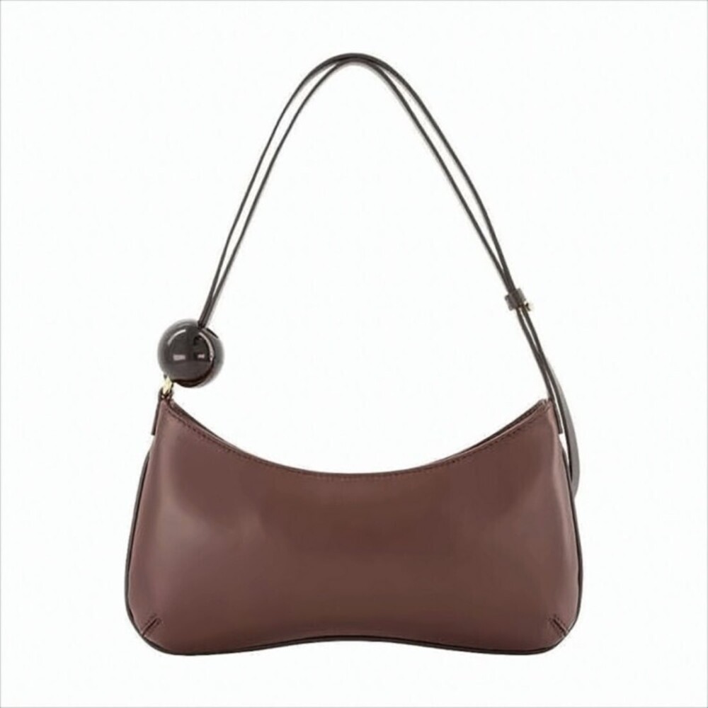 Jacquemus Curved Brown Cowhide Leather Shoulder Bag - NWT - Picture 2 of 2